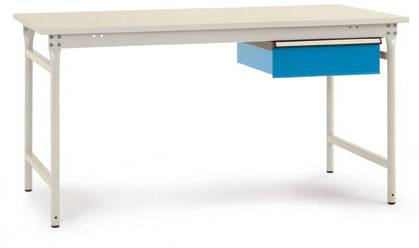 Manuflex BB5241.0002 Komplett asztali BASIS álló helyiség melamin tetején + egyetlen fiókkal, szélesség nagysága: 1250 x 800 x 780 mm Élénk szürke (RAL 7035)