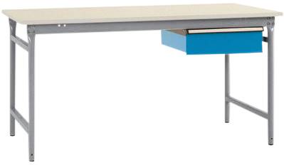 Manuflex BB5231.9006 Komplett BASIS oldalsó asztal melamin tetején + egy fiókkal, Szélesség x H: 1000 x 800 x 780 mm Alumínium ezüst
