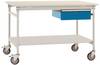 Manuflex TP5341.0002 Komplett BASIS oldalsó asztal melamin tetejével + egyetlen fiókkal, szélesség nagysága: 1250 x 800 x 850 mm Élénk szürke (RAL 7035)