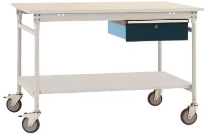 Manuflex BB5351.7016 Komplett BASIS oldalsó asztal melamin tetejével + egyetlen fiókkal, Szélesség x magasság: 1500 x 800 x 850 mm Antracit