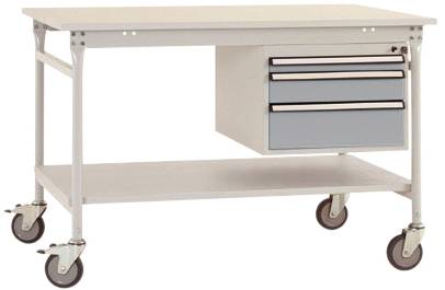 Manuflex BB5361.9006 Komplett BASIS oldalsó asztal melamin tetejével + háztartással, Szélesség x H: 1000 x 800 x 850 mm Alumínium ezüst