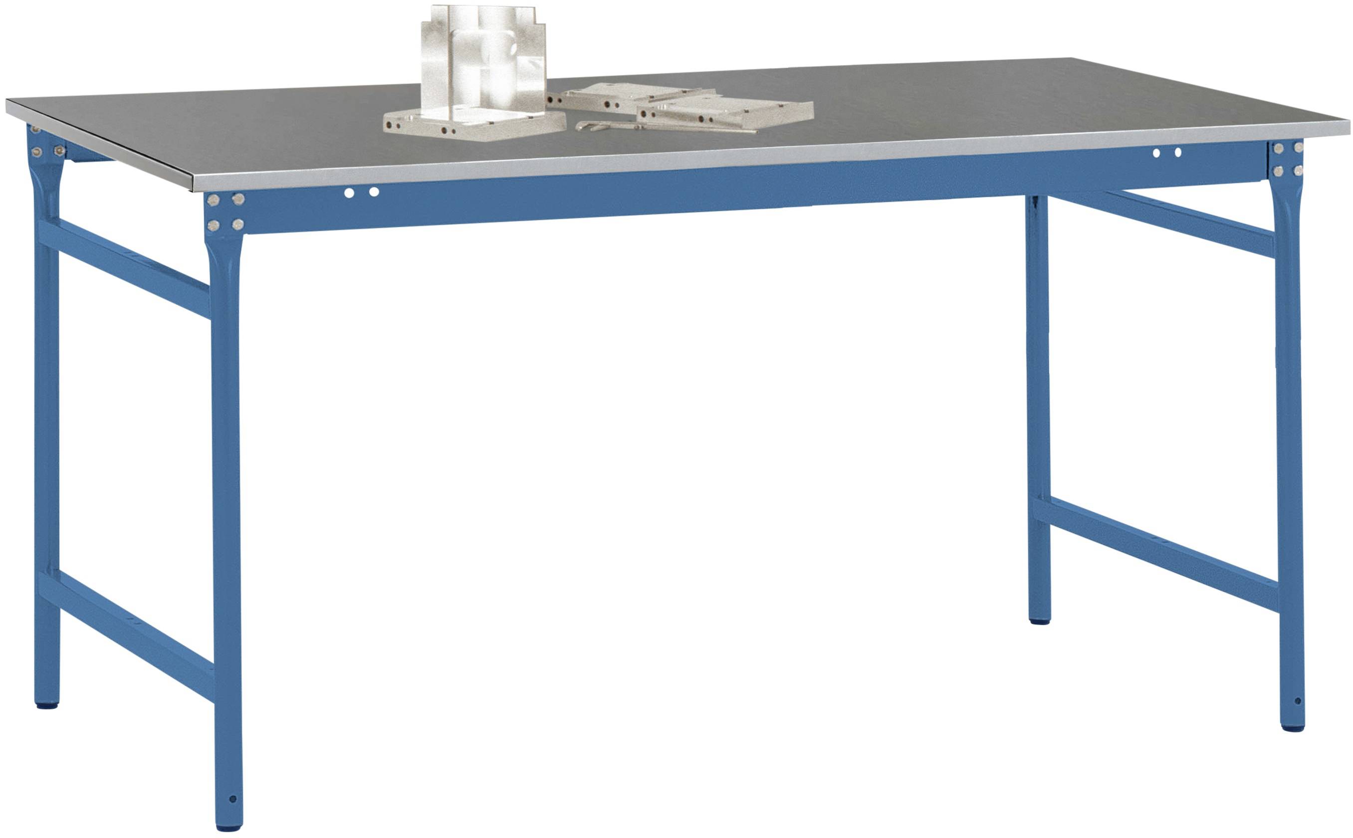 Manuflex BB3064.5007 Helyhez kötött BASIS oldalsó asztal fémlemezmel ragyogó kék RAL 5007, szélesség x magasság: 1500 x 800 x 780 mm Briliáns kék (RAL 5007)