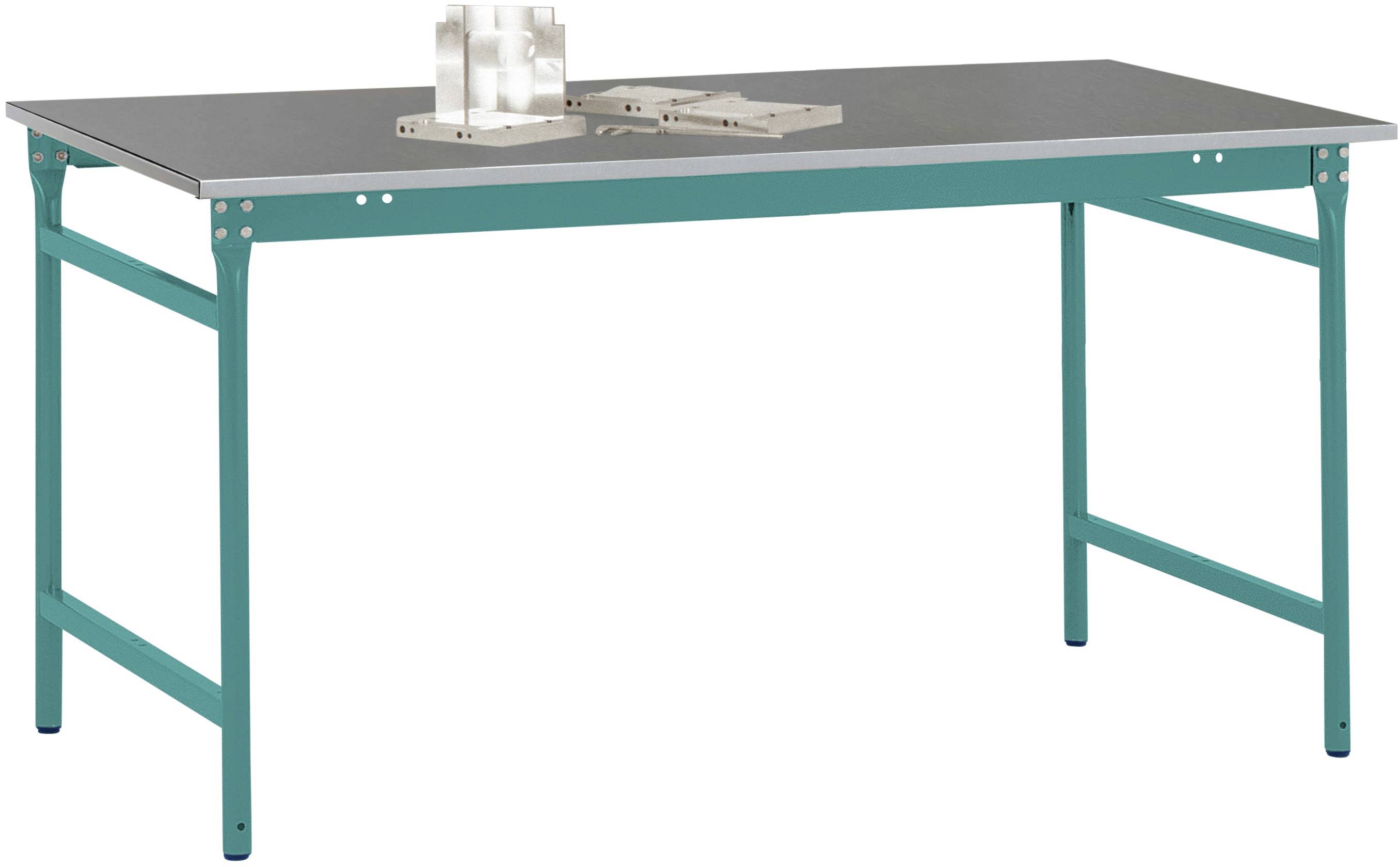 Manuflex BB3034.5021 Helyhez kötött BASIS oldalsó asztal fémlemez tetejével vízkékben RAL 5021, SzxMxH: 1250 x 600 x 780 mm Vízkék