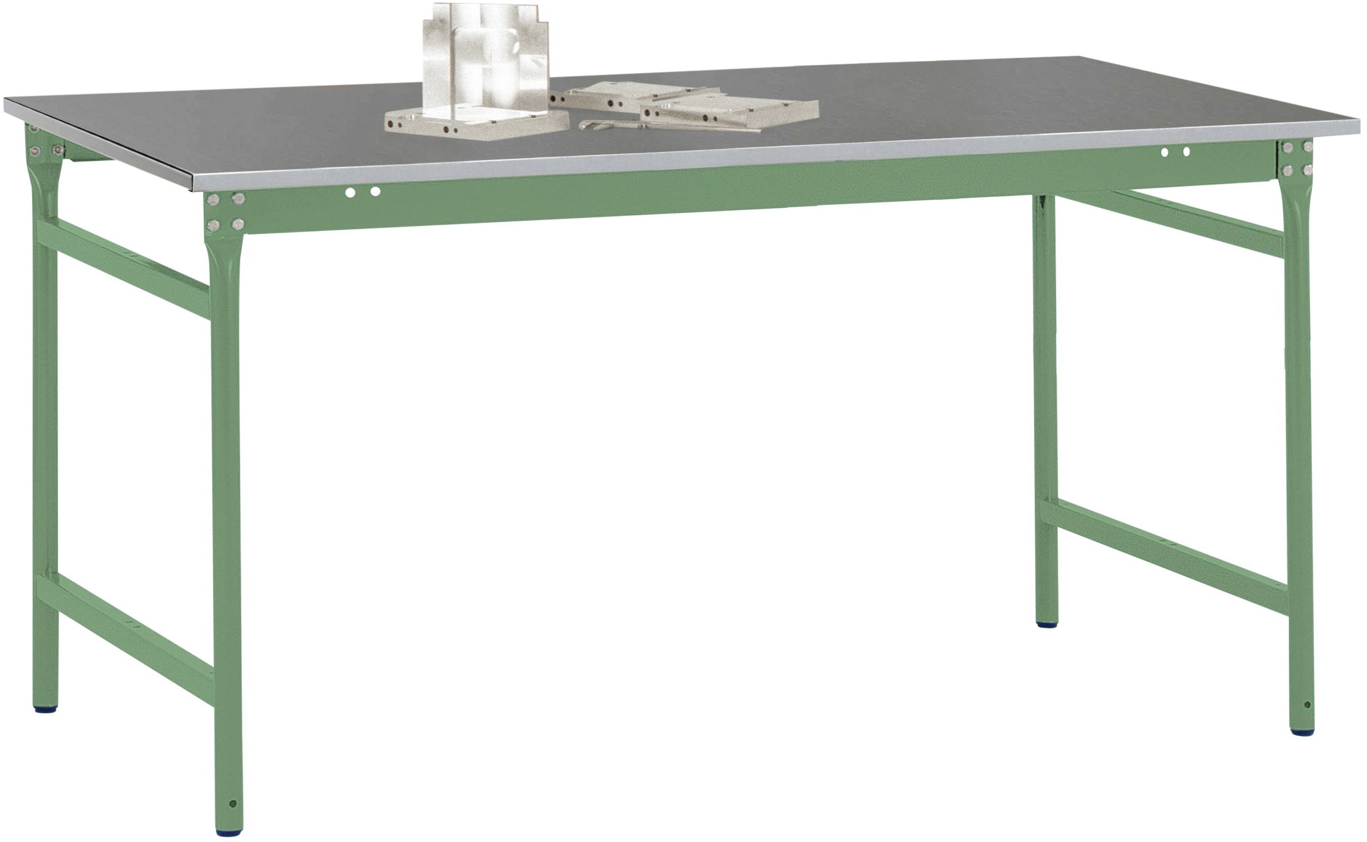 Manuflex BB3034.6011 Helyhez kötött BASIS oldalsó asztal fémlemezpel zöld alapon RAL 6011, szélesség nagysága: 1250 x 600 x 780 mm Rezedazöld (RAL 6011)