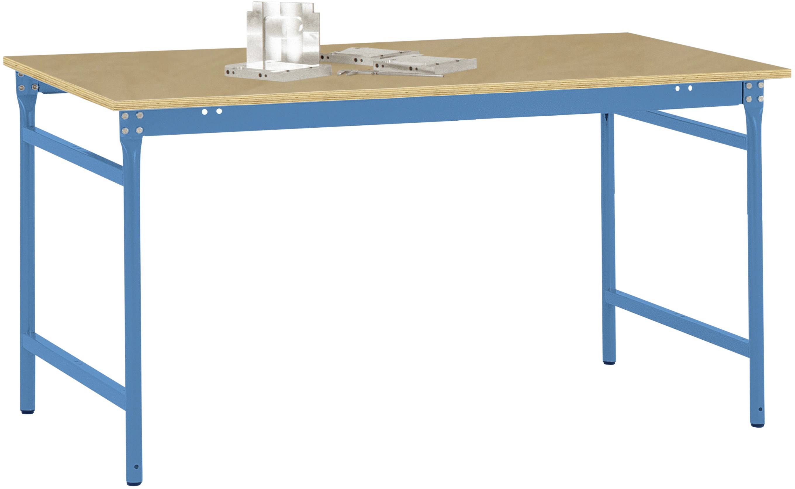 Manuflex BB3045.5012 Helyhez kötött BASIS oldalsó asztal multiplex asztallaptal, világoskékben RAL 5012, SzxxxH: 1250 x 800 x 780 mm Élénk kék (RAL 5012)