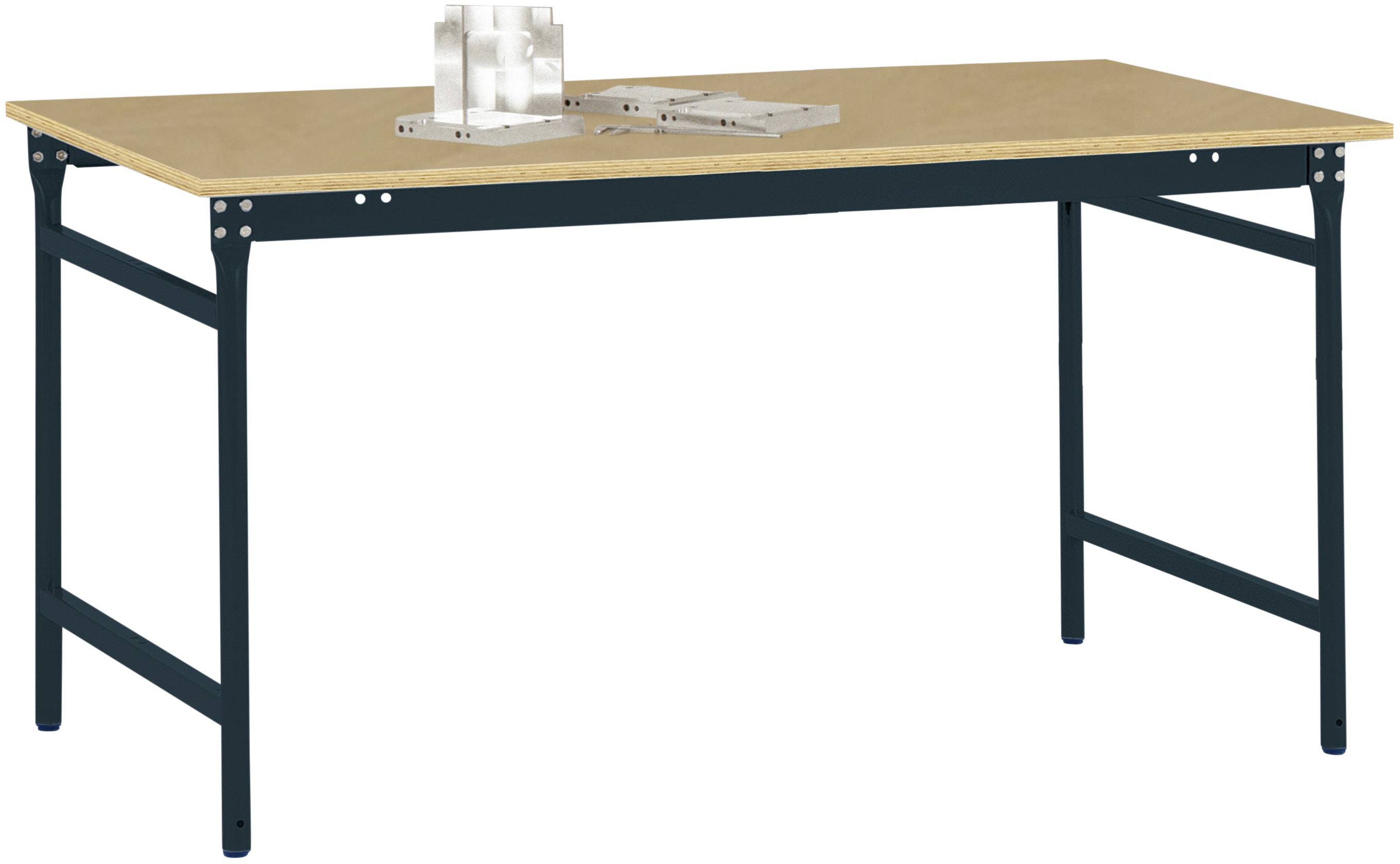 Manuflex BB3015.7016 Helyhez kötött BASIS oldalsó asztal, multiplex asztallaptal, antracitból, RAL 7016, SzxMxH: 1000 x 600 x 780 mm Antracit