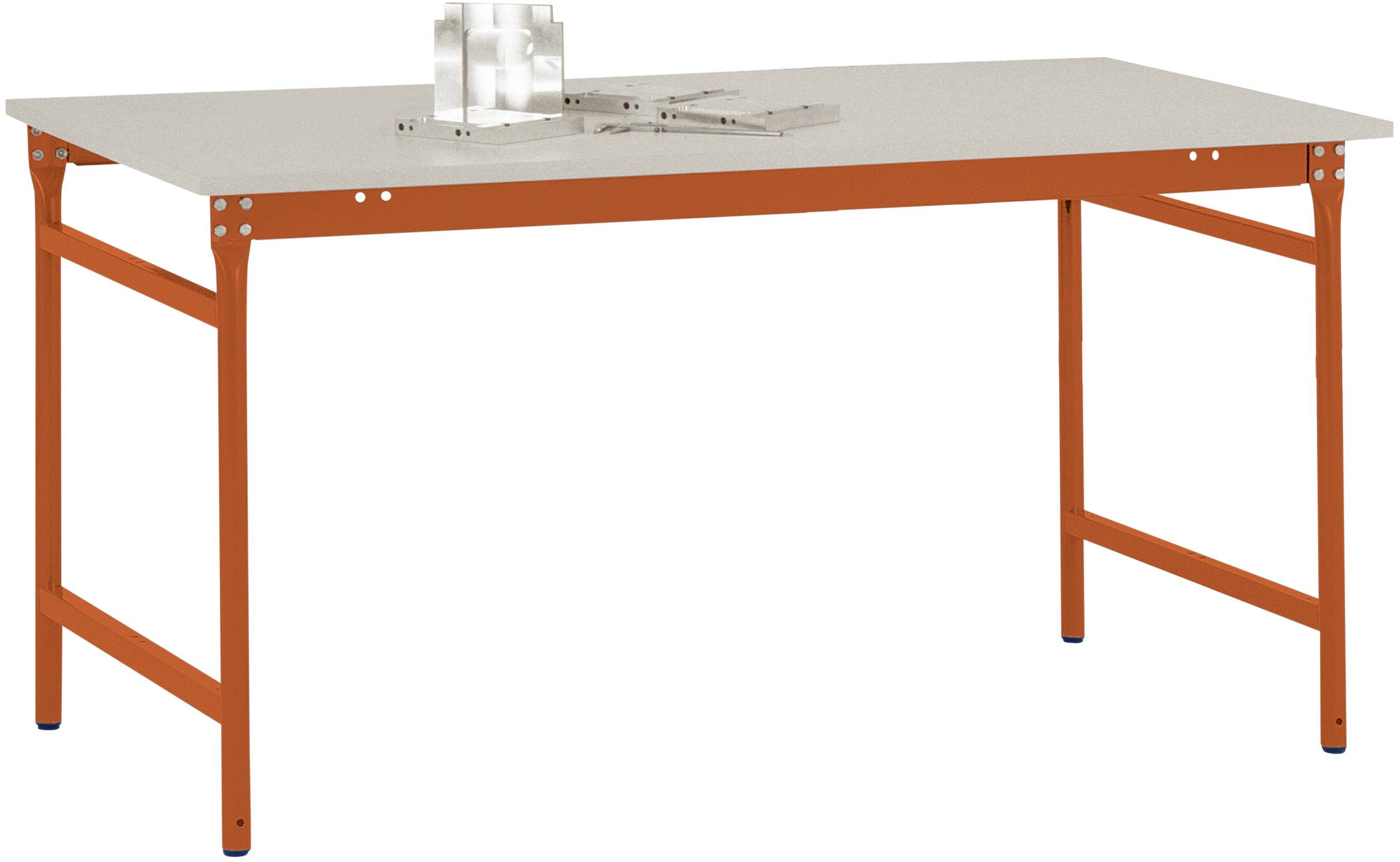 Manuflex BB3011.2001 Helyhez kötött BASIS oldalsó asztal melamin asztallaptal, vörös narancssárga, RAL 2001, SzxxxH: 1000 x 600 x 780 mm Pirosas narancs (RAL
