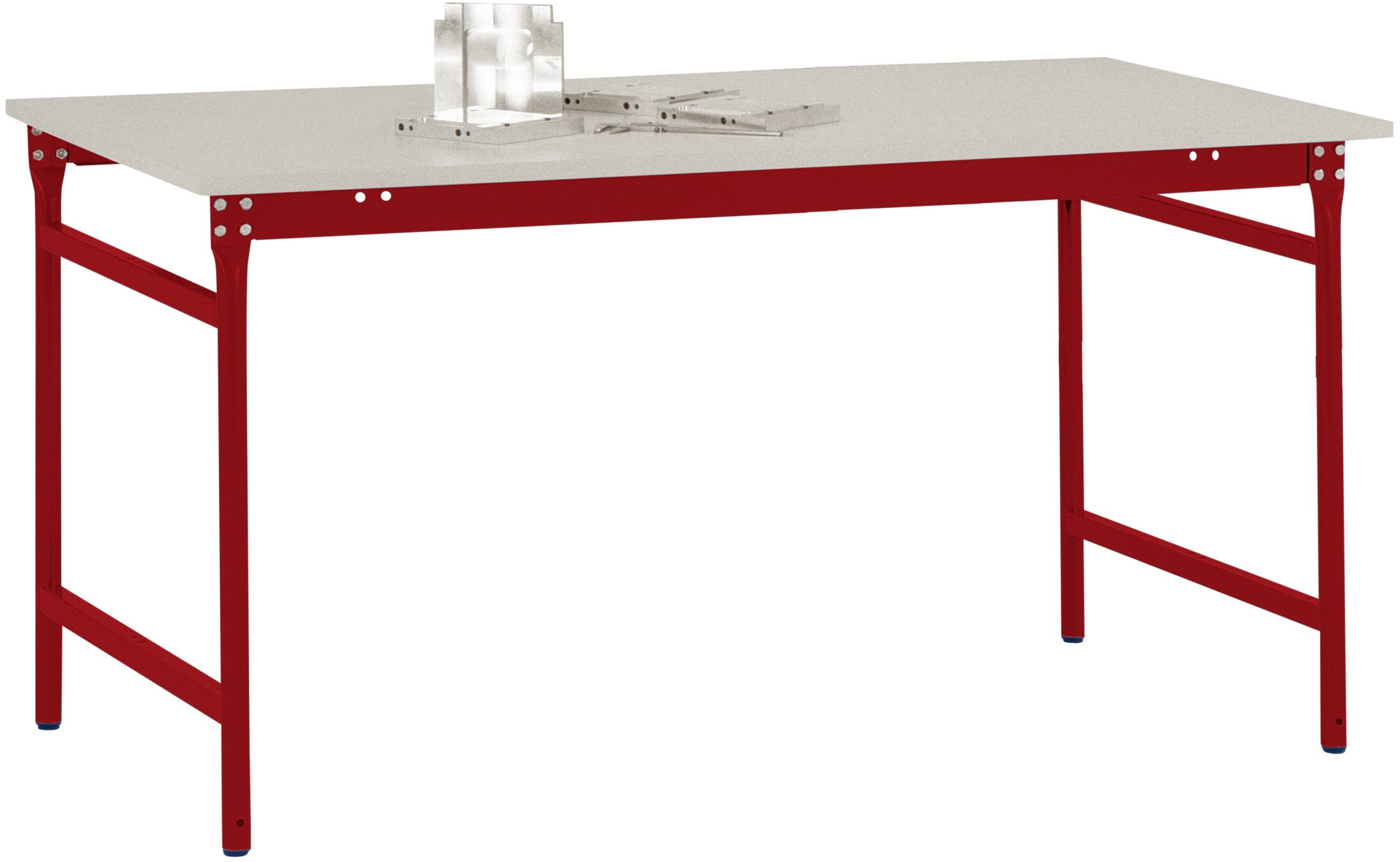 Manuflex BB3021.3003 Helyhez kötött BASIS oldalsó asztal melamin asztallaptal rubinvörös RAL 3003, szélesség x magasság: 1000 x 800 x 780 mm Rubinvörös