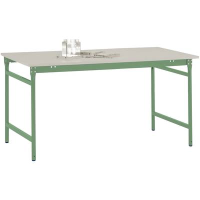   Manuflex  BB3021.6011    Helyhez kötött BASIS oldalsó asztal melamin asztallaplal, zöld színű RAL 6011, szélesség nagy
