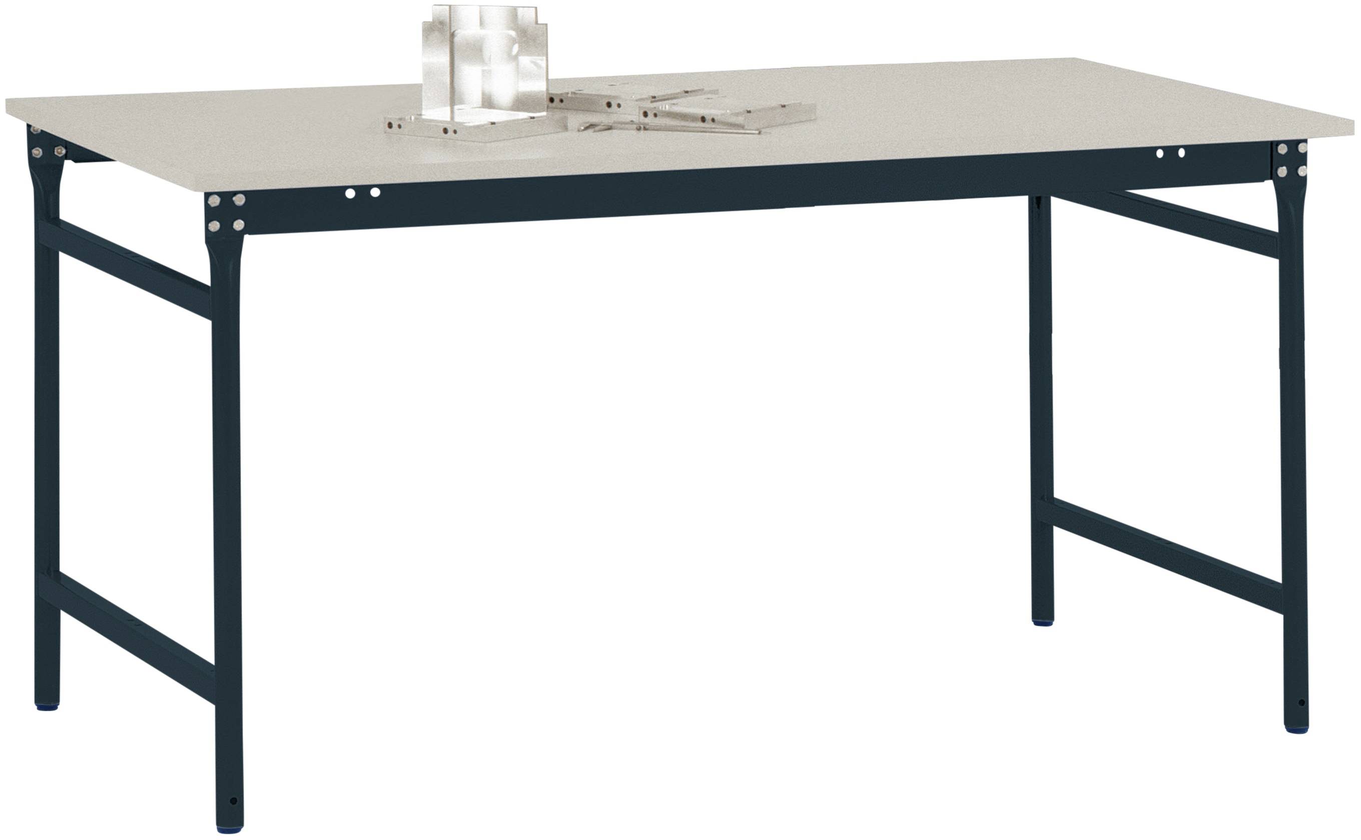 Manuflex BB3041.7016 Helyhez kötött BASIS oldalsó asztal melamin asztallaptal RAC 7016 antracitban, SzxxxH: 1250 x 800 x 780 mm Antracit