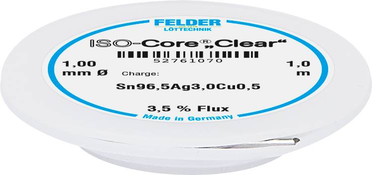 Felder ISO-Core Clear SAC305 Forrasztóón Tekercs Sn96,5Ag3Cu0,5 1 mm