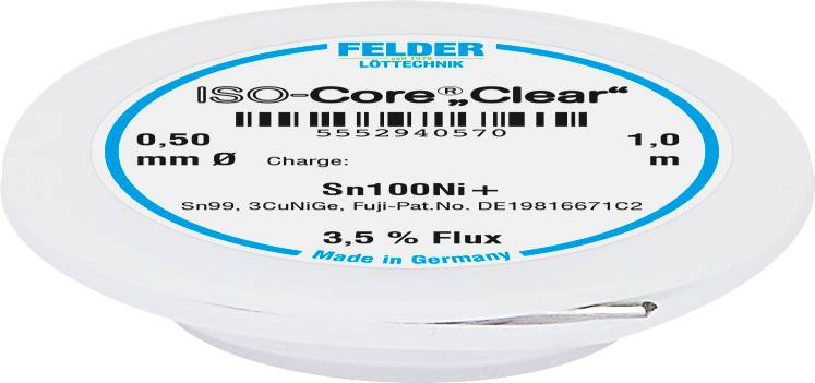 Felder ISO-Core Clear Sn100Ni+ Forrasztóón Tekercs Sn99,25Cu0,7Ni0,05 0.5 mm
