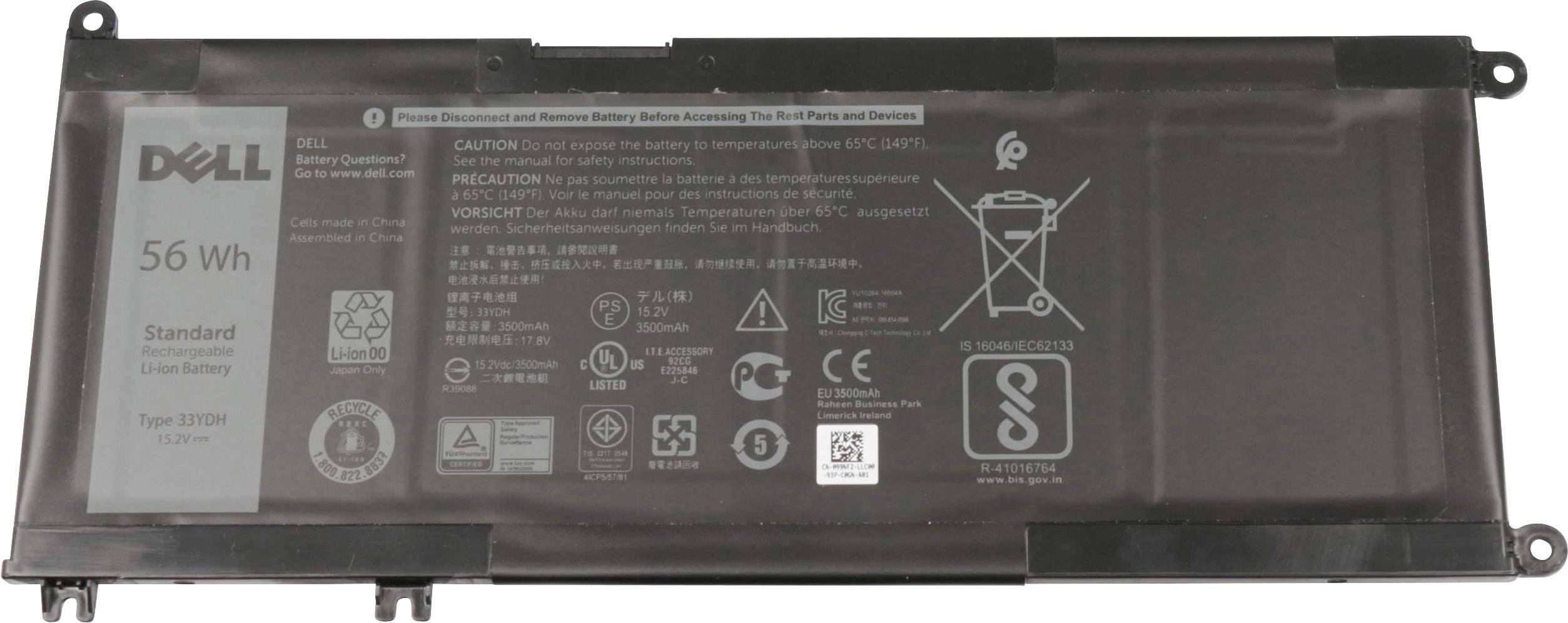 Dell Notebook akku 33YDH 15.2 V 3600 mAh Dell