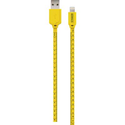 Schwaiger USB kábel USB 2.0 USB-A dugó, Apple Lightning dugó 1.20 m Fekete, Sárga Méterenkénti jelöléssel WKL10511