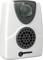 Fehér és szürke, hordozható ajtócsengő vevőegység hangszóróval és jelzőfénnyel, otthoni használatra alkalmas.