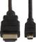 Egy HDMI-kábel két csatlakozóval: balra egy szabványos HDMI-dugó, jobbra egy kisebb Mini-HDMI-dugó.