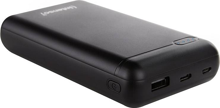 Powerbank állapotjelzővel 20000 mAh LiPo, fekete, Intenso XS20000