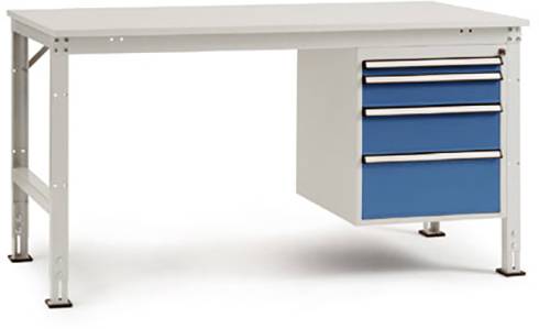Manuflex AU5845.3003 Komplett munkalap Grund UNIVERSAL Standard, multiplex tetővel, Szélesség magasság = 2000 x 800 x 760-870 mm Rubinvörös