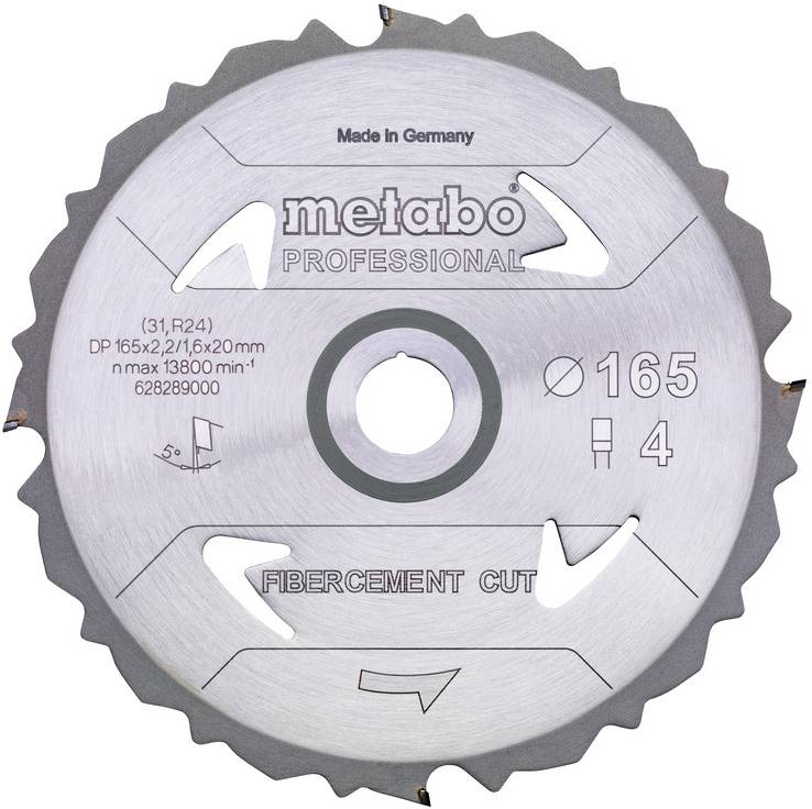 Metabo FIBERCEMENT CUT PROFESSIONAL 628287000 Körfűrészlap 160 x 20 x 1.6 mm Fogak száma (collonként): 4 1 db
