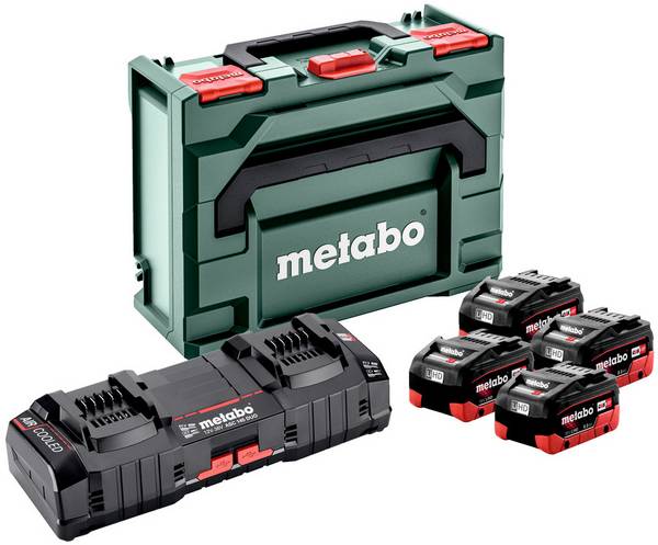 Metabo Basic Set 4 x LiHD 8.0 Ah + ASC 145 Duo BASE SET 4 X LIHD 8.0 AH + 2 X ASC 145 + METALOC 685135000