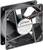 Fekete, négyzet alakú ventilátor matricával, amelyen a 'BRUSHLESS DC VENTILÁTOR, Típus: RDH1238B2, DC24V, 0.40A' felirat látható.