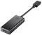 Fekete adapter USB-C csatlakozóval az egyik oldalán és HDMI-aljzattal a másikon. HP-logóval megjelölve.