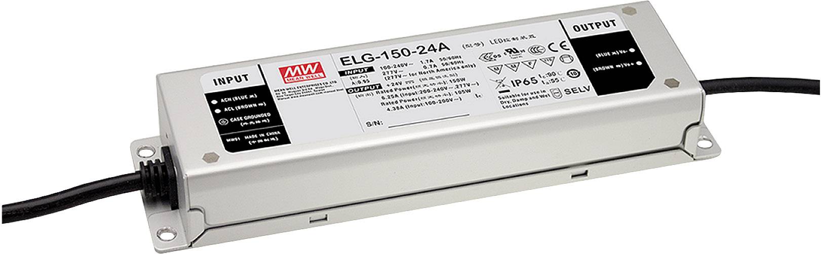 MEAN WELL LED meghajtó Állandó feszültségű, Állandó áramú 151.2 W 2.8 A 54 V/DC Gyúlékony felületekre szerelhető, Bútorhoz alkalmas, Kültéri, PFC-áramkör,