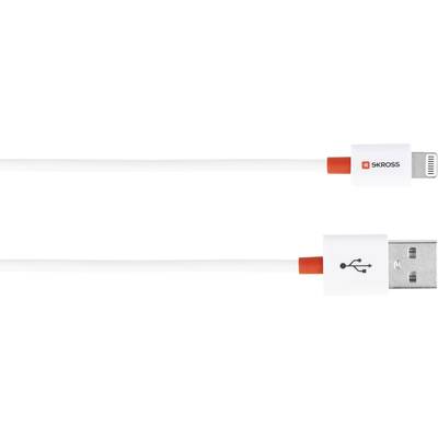 Skross Apple iPad/iPhone/iPod Csatlakozókábel [1x USB - 1x Apple Dock dugó Lightning] 1.00 m Fehér