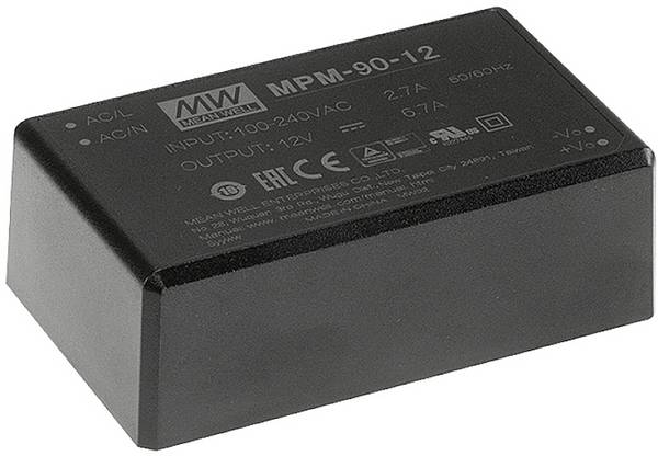 MEAN WELL MPM-90-15 AC/DC nyák tápegység 15 V/DC  85.05 W