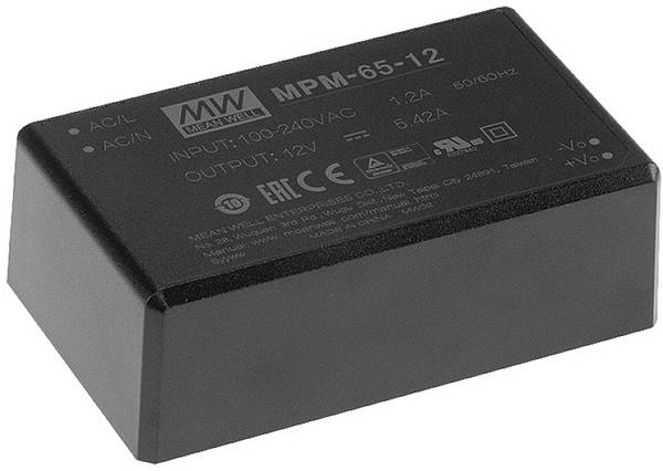 MEAN WELL MPM-65-24 AC/DC nyák tápegység 24 V/DC  65 W