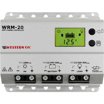 Western Co. WRM20 Napelem töltésszabályozó MPPT 12 V, 24 V 20 A