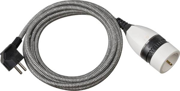 Brennenstuhl 1161830 Áram Hosszabbítókábel   Fekete, Fehér 3.00 m H05VV-F 3G 1,5 mm² Anyag köpeny, Be-/kikapcsolóval