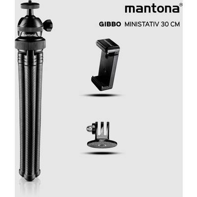 Mantona 22759 Mini állvány 1/4 col, 3/8 col Munkamagasság=80 - 300 mm Fekete 