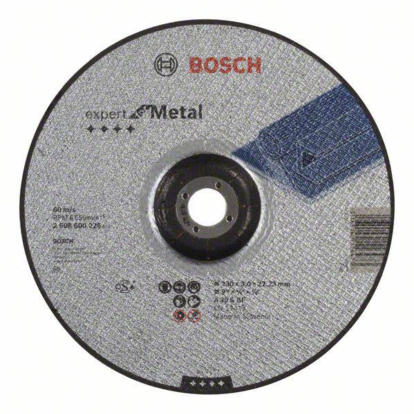 Bosch márkájú csiszolótárcsa fémmegmunkáláshoz. Átmérő: 125 mm, vastagság: 3 mm. Modellszám és további részletek a címkén találhatók.