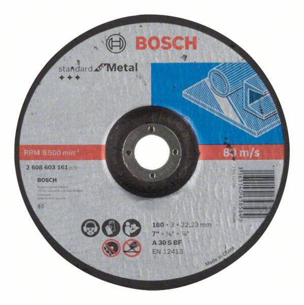 Bosch Accessories  2608603161  2608603161  Vágótárcsa, hajlított  180 mm  1 db  Acél