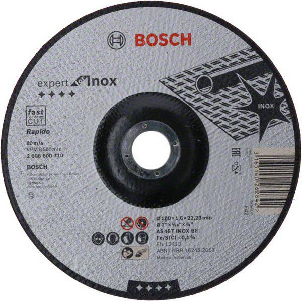 Bosch Accessories  2608600710  2608600710  Vágótárcsa, hajlított  180 mm  1 db  Acél