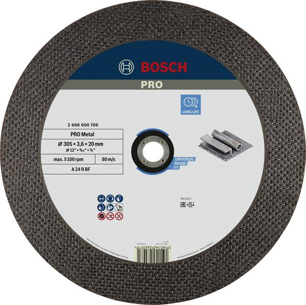 Bosch Accessories  Expert for Metal A 24 R BF  2608600706  Vágótárcsa, egyenes  300 mm  1 db  Acél