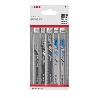 Bosch Accessories 2608667857 Homorítófűrészlap készlet Wood and Metal Basic, 5 db, egykamrás szár 5 db