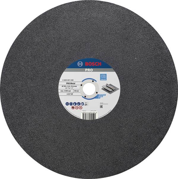 Bosch Accessories  Bosch Power Tools  2608601238  Vágótárcsa, egyenes  355 mm  1 db  Fém