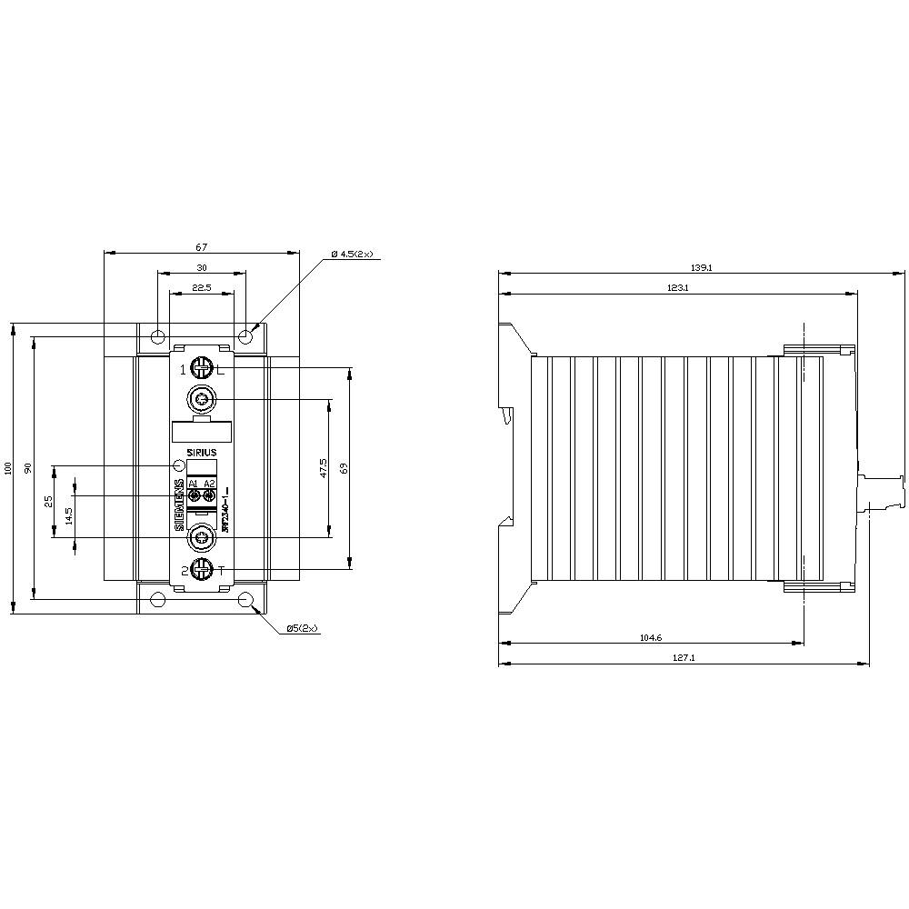 Siemens Félvezető védelem 3RF23401BA04 40 A Kapcsolási feszültség (max.): 460 V/AC Azonnal kapcsoló 1 db-3