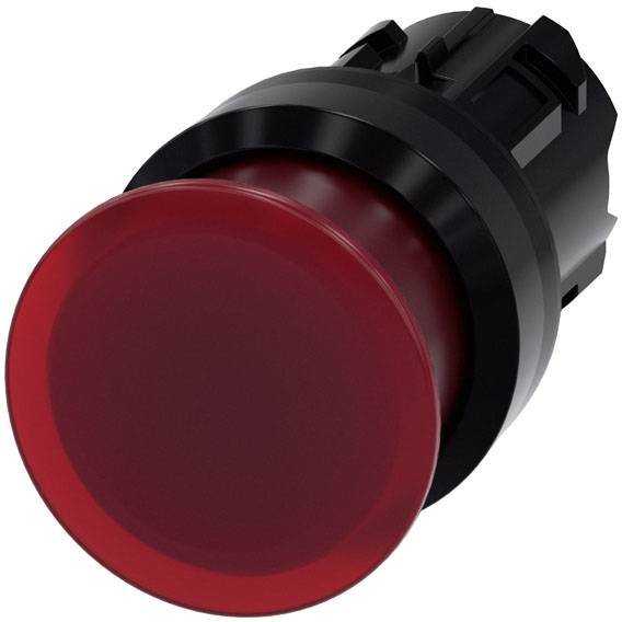 Siemens 3SU10011AD200AA0 3SU1001-1AD20-0AA0 Gomba nyomógomb Műanyag előlapi gyűrű Gomb Fekete, Piros 1 db