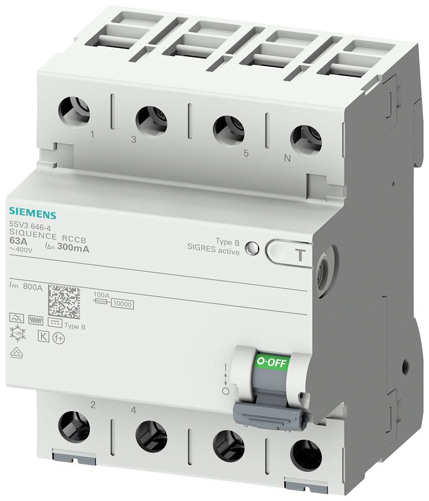 Siemens 5SV37444 5SV3744-4 Hibaáram védőkapcsoló B 0.5 A-0