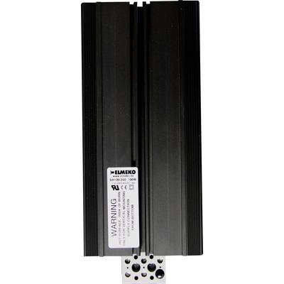 Fekete hűtőborda ELMEKO logóval és figyelmeztető felirattal. Modell: SH100-240, 100W. UL-tanúsítvánnyal, alul látható szerelőlappal.