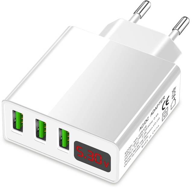Eaxus USB-Charger USB-s töltőkészülék 15 W 3x USB-A Fehér Gyorstöltő