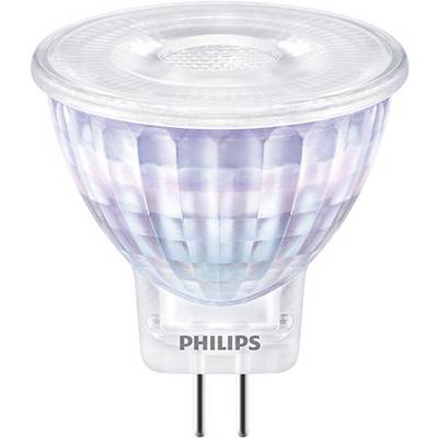 Philips LED-es spot lámpa, körte alakú, átlátszó üveggel és látható fényforrással, precíziós megvilágításra alkalmas.