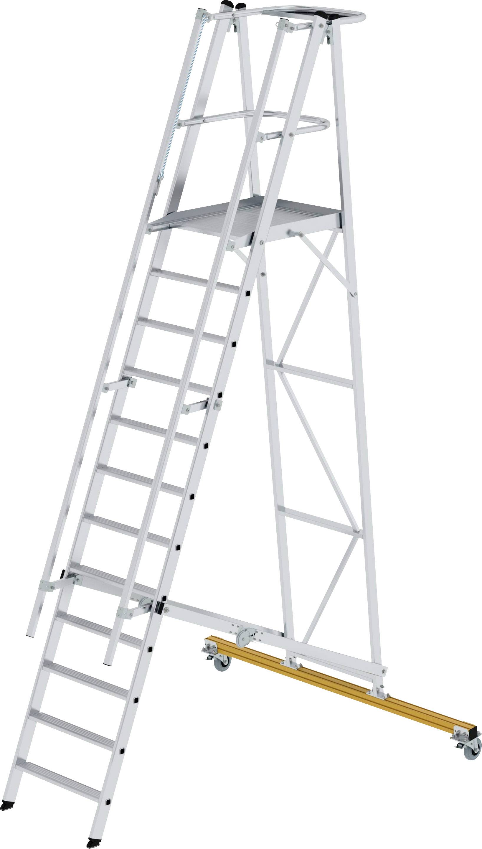 MUNK Günzburger Steigtechnik 52312 Alumínium Platform létra Szerelés szerszámmal Munkamagasság (max.): 4.8 m 55 kg