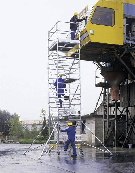 MUNK Günzburger Steigtechnik 167200 Alumínium Guruló állvány Szerelés szerszám nélkül Munkamagasság (max.): 6.4 m