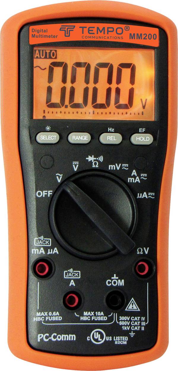 Tempo Communications MM200 Kézi multiméter Kalibráció (DAkkS) digitális DAkkS kalibrált CAT IV 300 V Kijelző (digitek): 6000