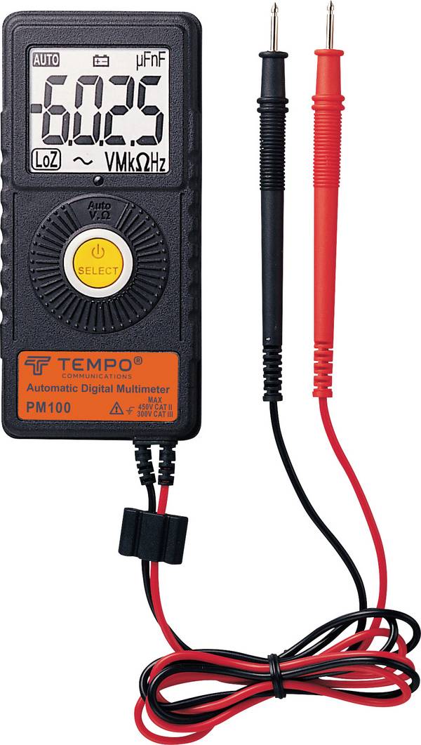 Tempo Communications PM100 Kézi multiméter Kalibráció (ISO) digitális ISO kalibrált CAT III 300 V Kijelző (digitek): 6000
