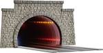 Klasszikus H0 közúti alagút, LED tükör mélység effektussal